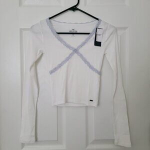 Hollister | Long sleeve top with blue lace detail